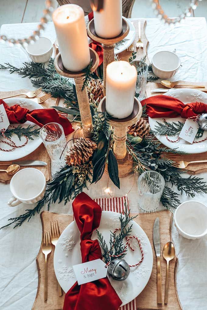 décoration de table de Noël élégante et réutilisable