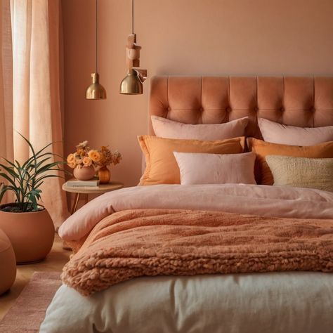 Chambre rose pêche pour lâcher prise